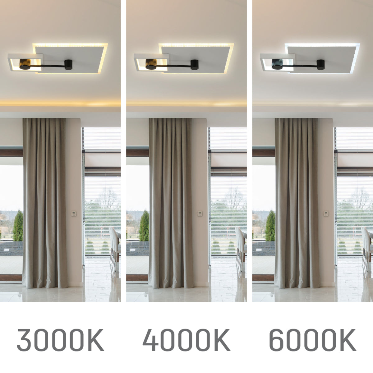 Modern Squared LED Flush Ceiling Fixture 159-18109 in play