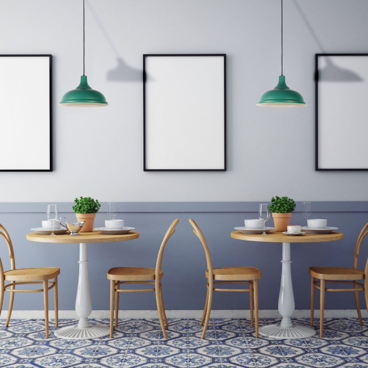 Where to use Modern Step Pendant Light - 38cm Metal Shade in Varied Hues 150-19062