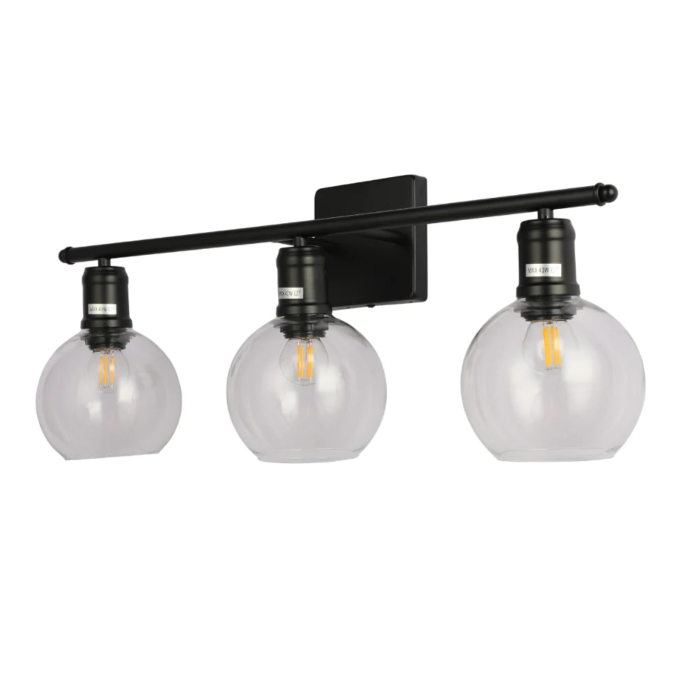 Main image of Modern-Vintage Wall Light with Clear Globes | TEKLED 151-19552