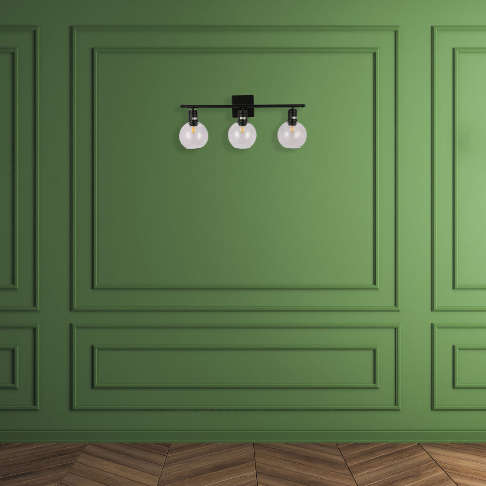 Interior application of Modern-Vintage Wall Light with Clear Globes | TEKLED 151-19552