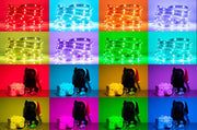Sample images of settings on  Holiday 5m RGB LED Strip Light 150 LEDs SMD5050 DC12V IP20 25W 2A Adaptor with Remote controler