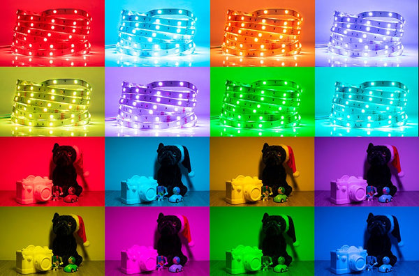 Sample images of settings on  Holiday 5m RGB LED Strip Light 150 LEDs SMD5050 DC12V IP20 25W 2A Adaptor with Remote controler
