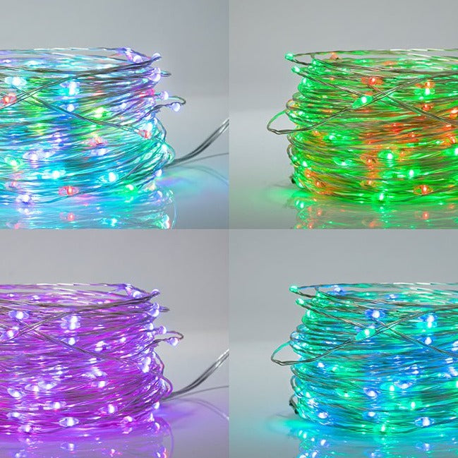 Close up of Aries RGB Micro-LED String 200 LEDs 25m with Power Adaptor & Remote Control LED String Fairy Light