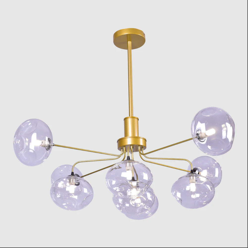 Main image of Multi-Arm Dimpled Globe Ceiling Light Elegant Gold | TEKLED 158-19702