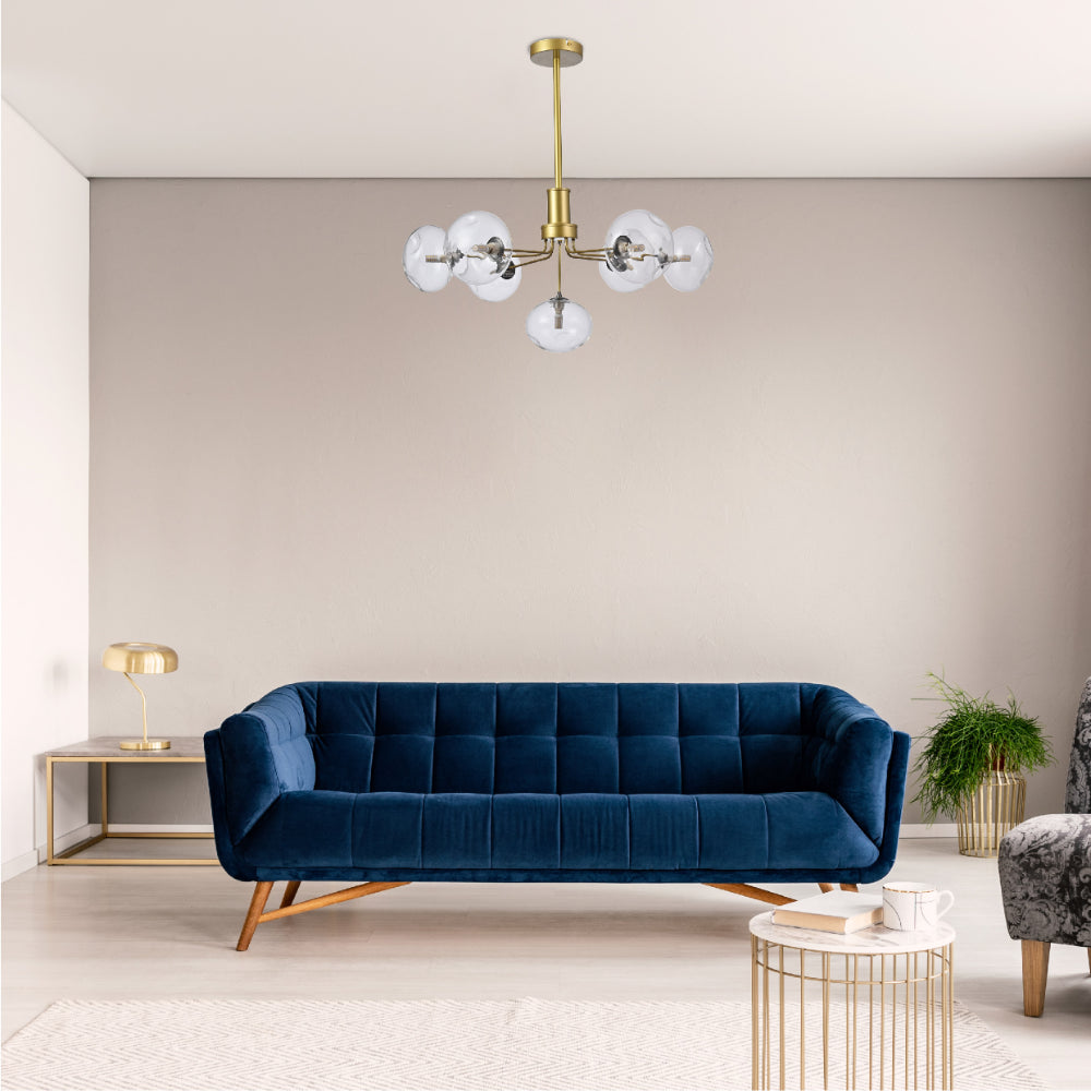 Living room kitchen bedroom use of Multi-Arm Dimpled Globe Ceiling Light Elegant Gold | TEKLED 158-19700