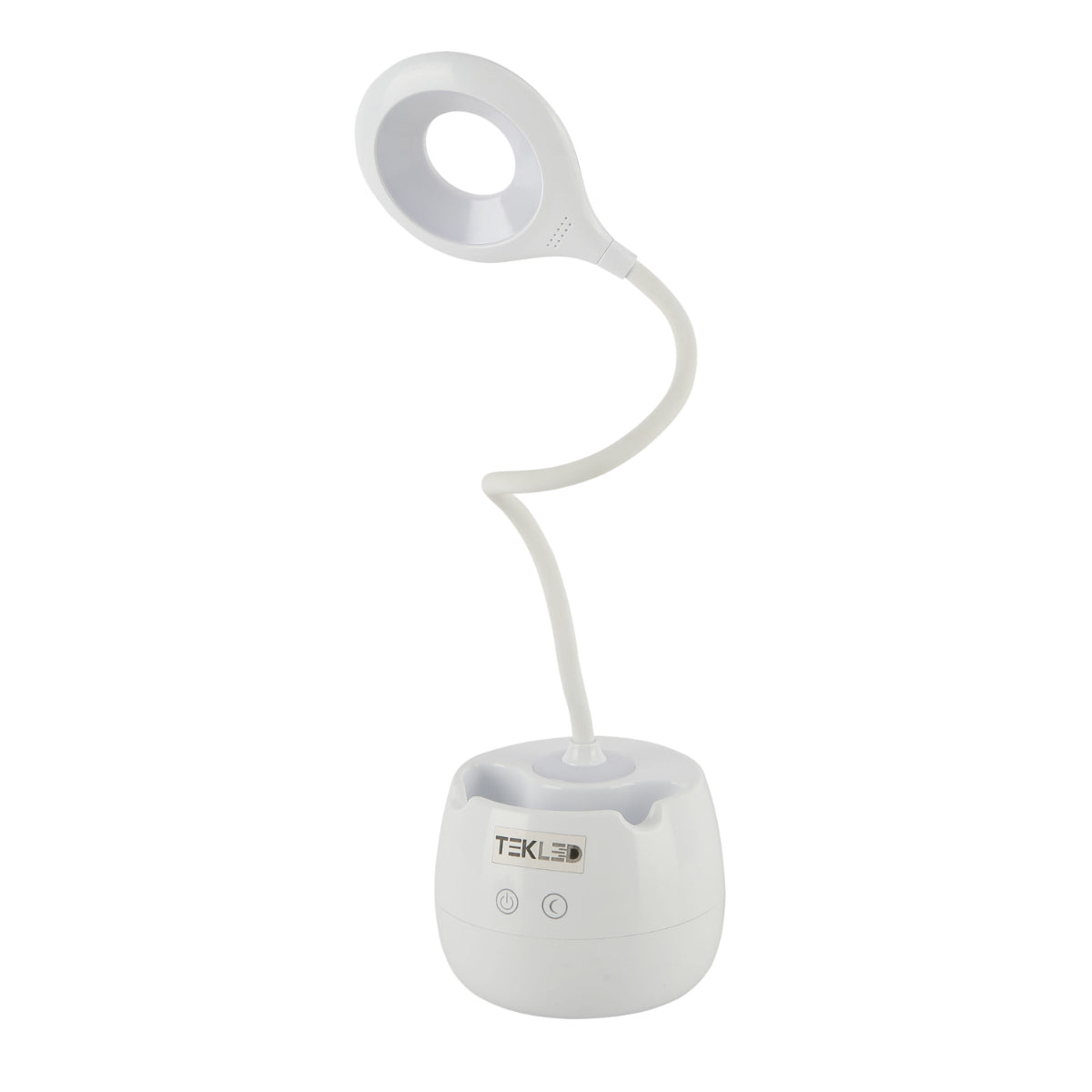 Main image of Multifunctional Rechargeable LED Ring Desk Lamp with Pencil Holder 130-03760