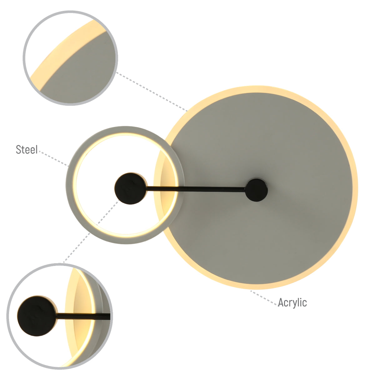 Lighting properties of Nested Halo LED Flush Ceiling Light 159-18110