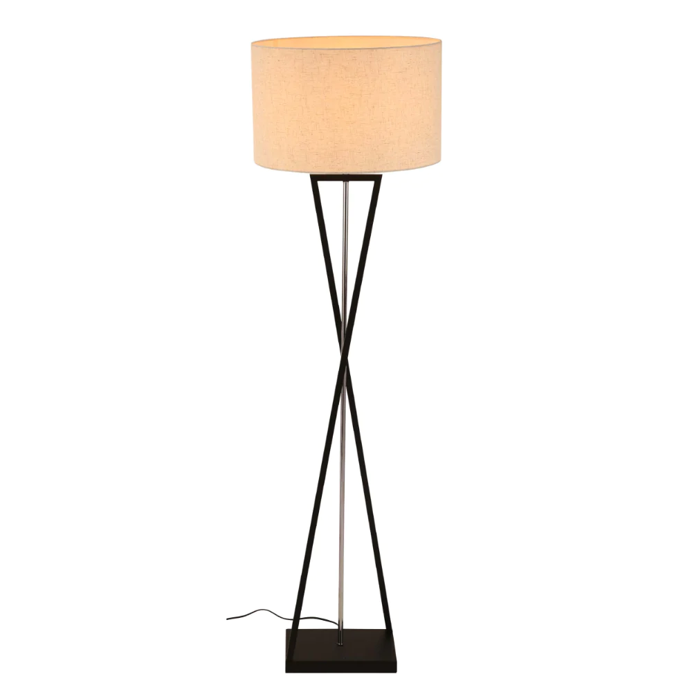 Main image of Nordic Art Deco Floor Lamp  Black Nickel Flaxen | TEKLED 130-03522