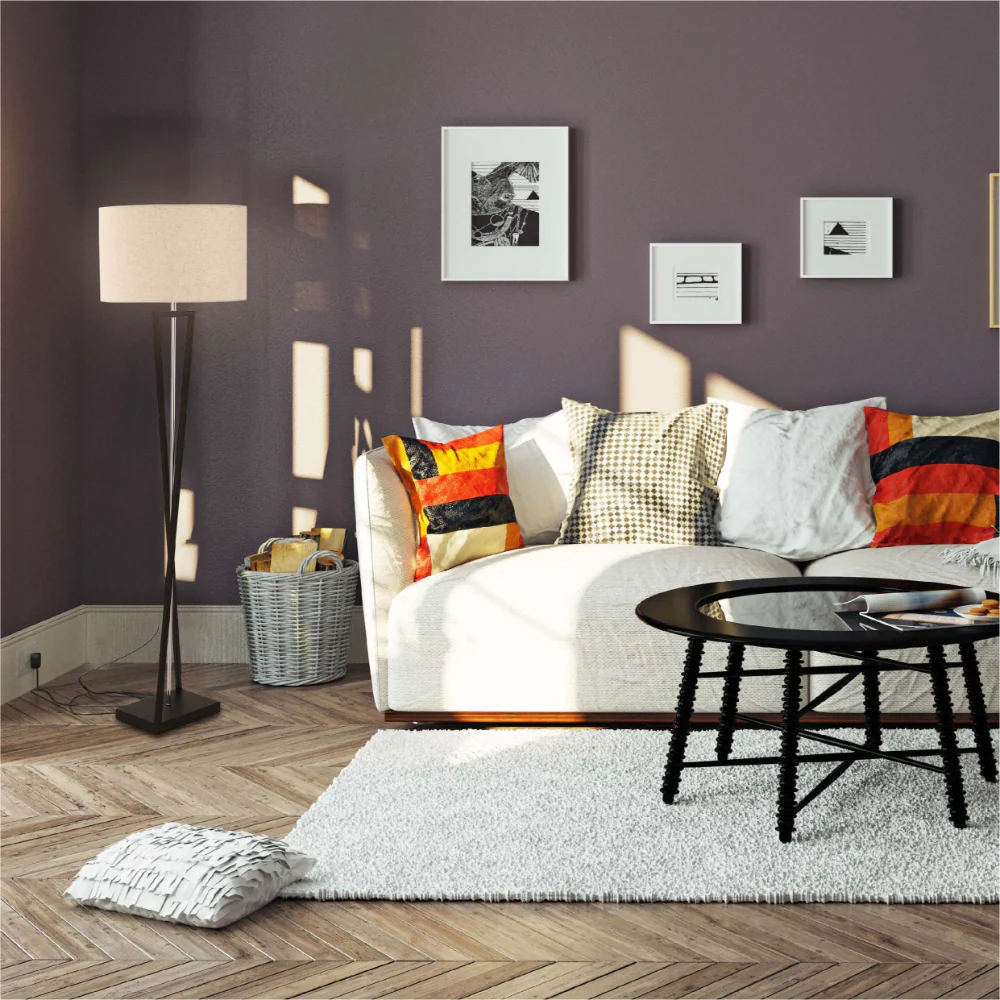Living room kitchen bedroom use of Nordic Art Deco Floor Lamp  Black Nickel Flaxen | TEKLED 130-03522