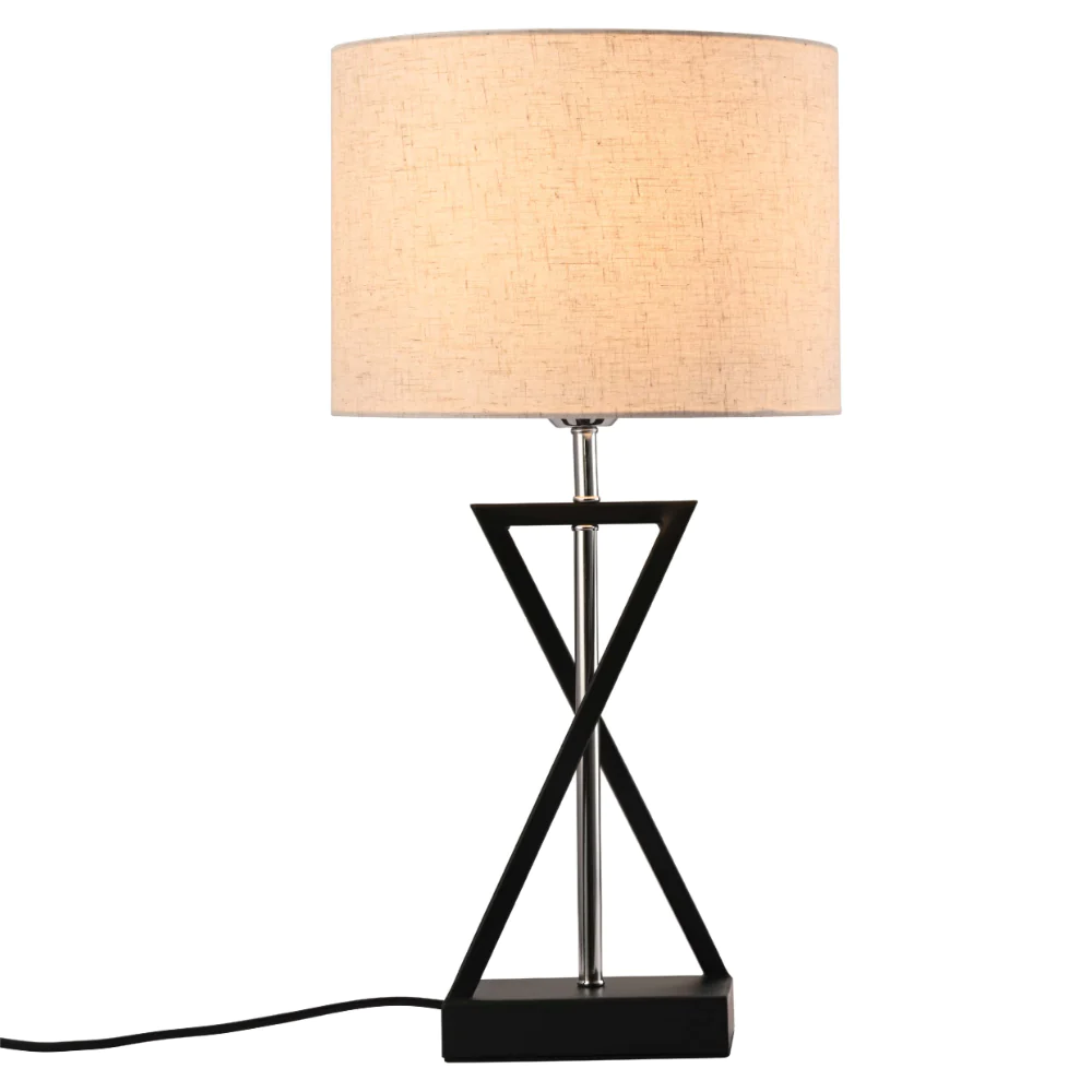 Main image of Nordic Art Deco Table Lamp  Black Nickel Flaxen | TEKLED 130-03636