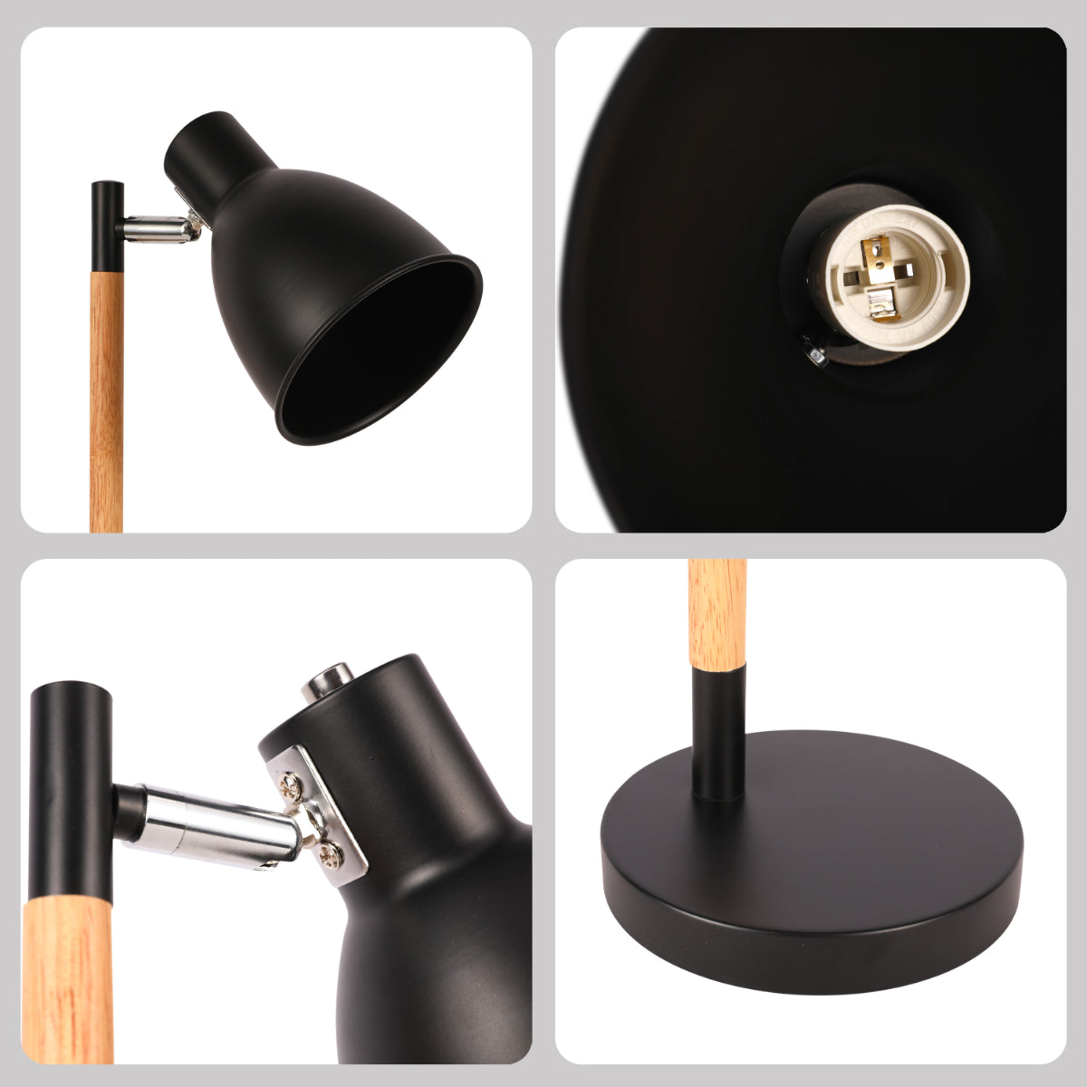 Lighting properties of Nordic Elegance Desk Lamp with Dominant Wood Feature 130-03644