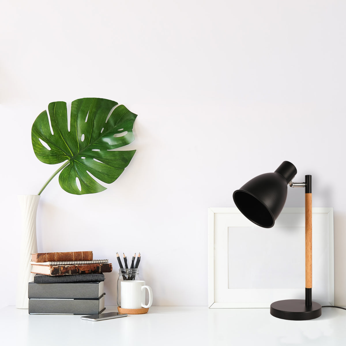 Where to use Nordic Elegance Desk Lamp with Dominant Wood Feature 130-03644
