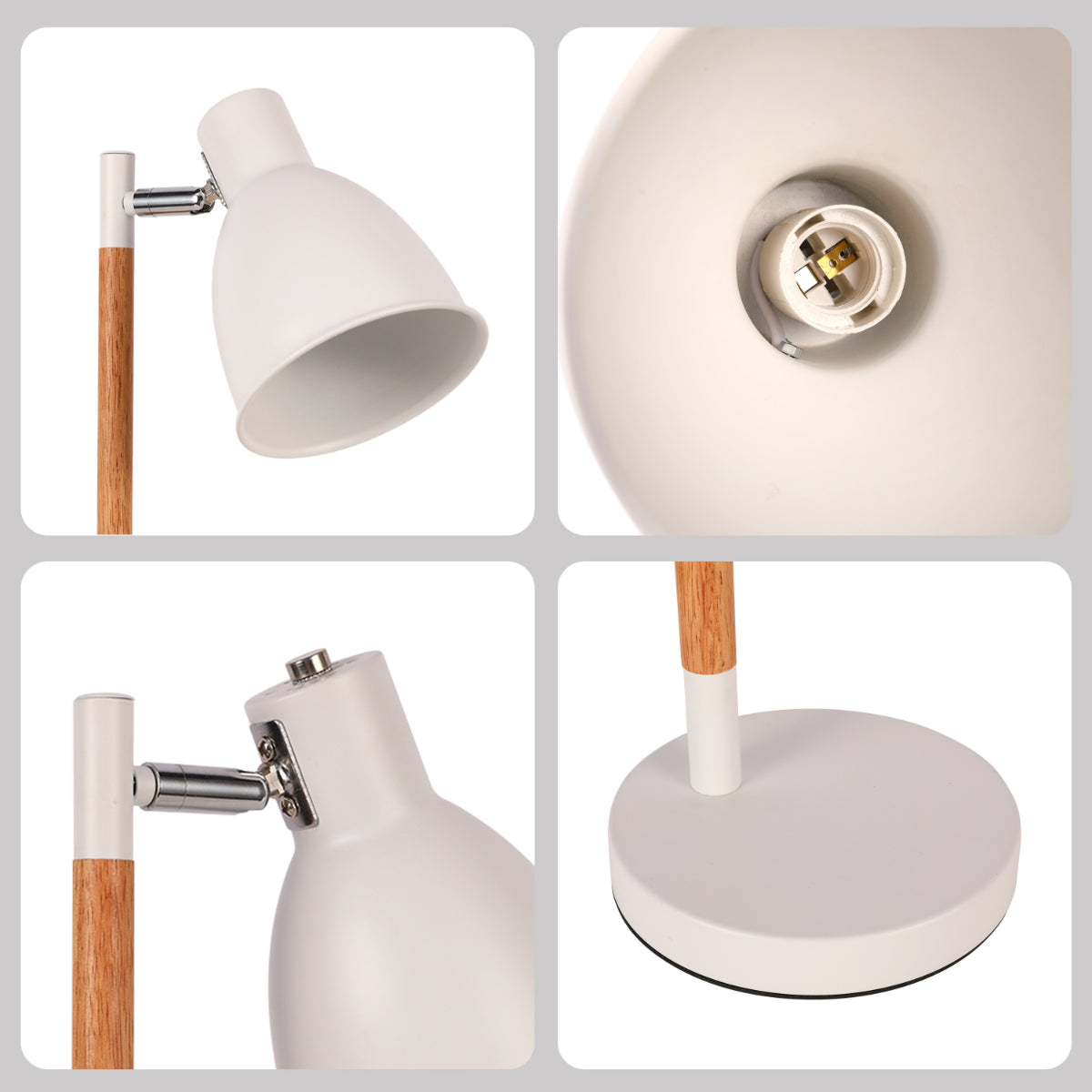 Lighting properties of Nordic Elegance Desk Lamp with Dominant Wood Feature 130-03646