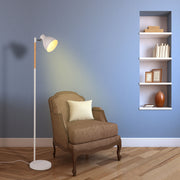 Usage of Nordic Floor Lamp with Wood Accent - E27, Rotatable Shade, 3 Finishes 130-03528