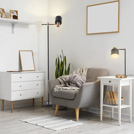 Living room kitchen bedroom use of Nordic Pole Reading Desk Lamp Black Gold | TEKLED 130-03634