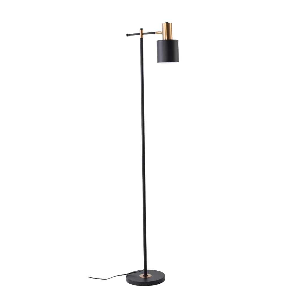 Main image of Nordic Pole Reading Floor Lamp Black Gold | TEKLED 130-03514