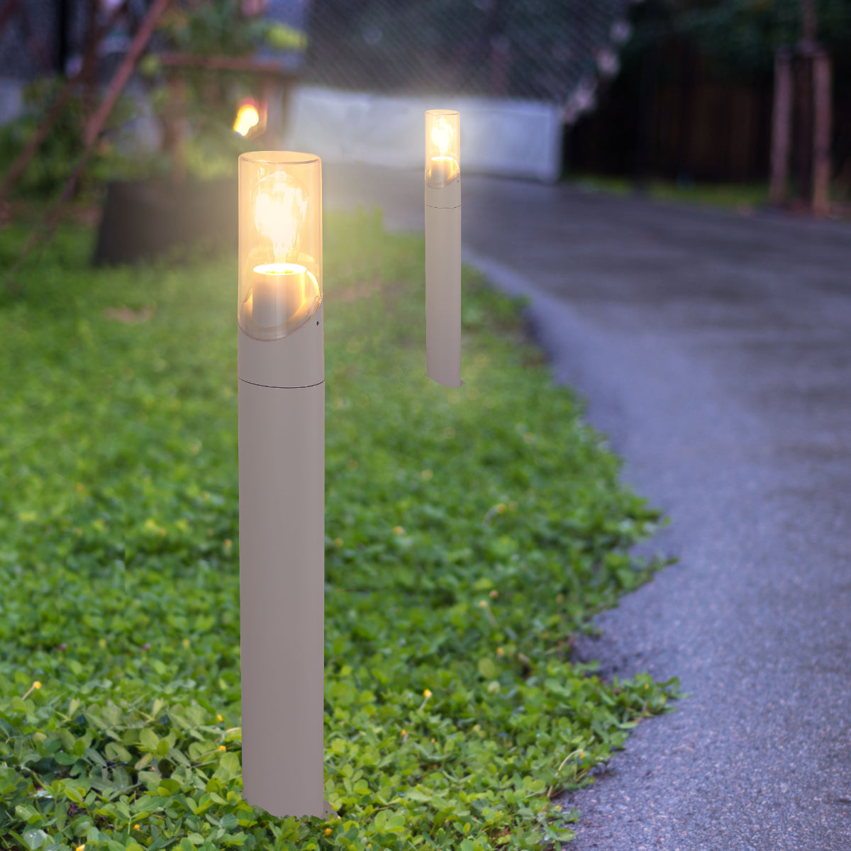 Norman Newport Outdoor Bollard Pathway Fence-top Light E27 White 182-03428 in play