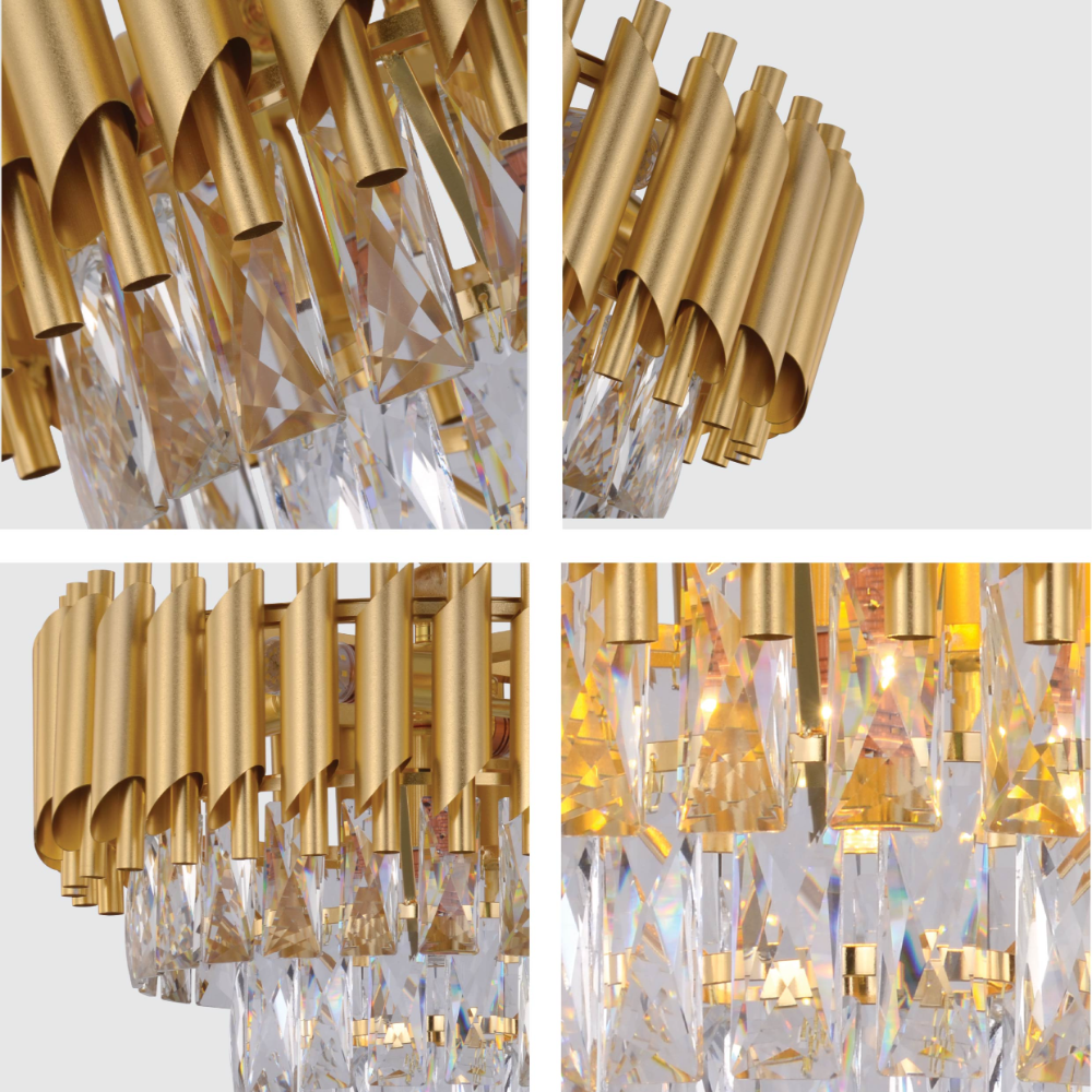 Details of Orbit Glow Design Tiered Crystal Modern Chandelier Ceiling Light | TEKLED 159-17890