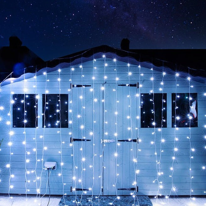 Milkyway 18 Strands 306 LEDs 3mx3m with Power Adaptor Cool White LED Curtain Light in outdoor private use