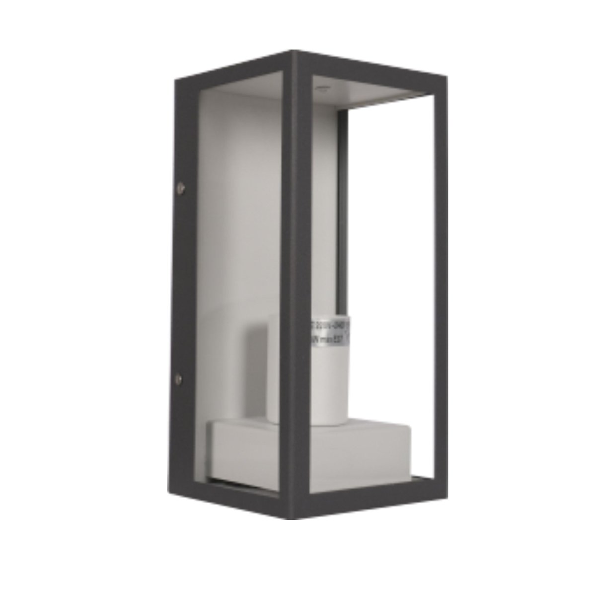 Main image of Modern Lantern Cuboid Wall Lamp Upward Base Grey&White Clear Glass E27