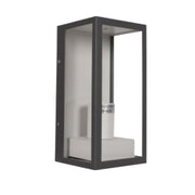 Main image of Modern Lantern Cuboid Wall Lamp Upward Base Grey&White Clear Glass E27