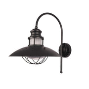 Main image of Sunflower Wall Lamp Matt Black Clear Glass E27