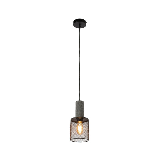 Main image of Quartet of Textured Concrete Pendant Lights with Metal Shades - TEKLED 150-19056