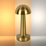 Main image of Rechargeable Steel Mushroom Table Lamp 130-03750