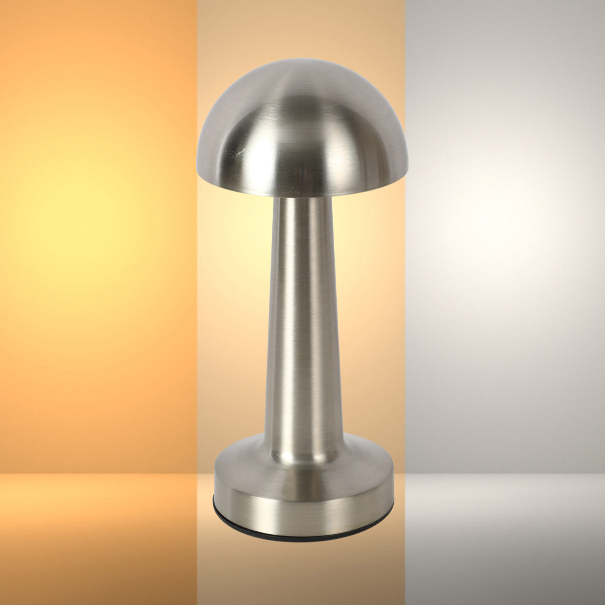 Main image of Rechargeable Steel Mushroom Table Lamp 130-03752