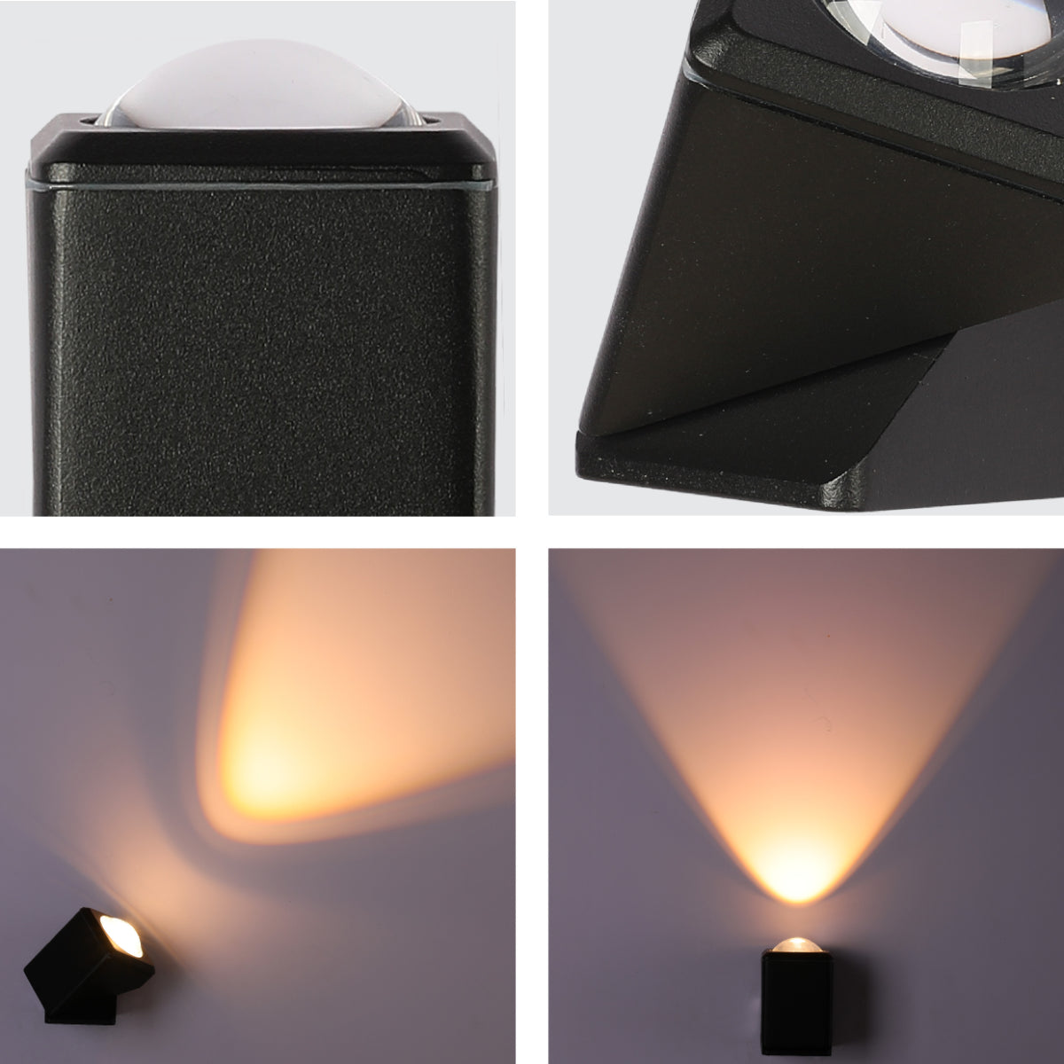 Close shots of Rotatable Cubes Outdoor LED Wall Light Black 3000K Narrow Beam 182-03419