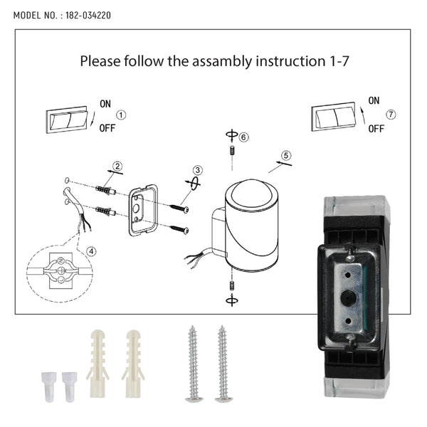 Technical specs of Rotatable Cubes Outdoor LED Wall Light Black 3000K Wide Beam 182-034220