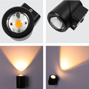 Close shots of Rotatable Cylinders  Outdoor LED Wall Light Black 3000K Narrow Beam 182-034150