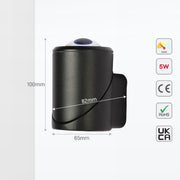 Size and certifications of Rotatable Cylinders  Outdoor LED Wall Light Black 3000K Narrow Beam 182-034150