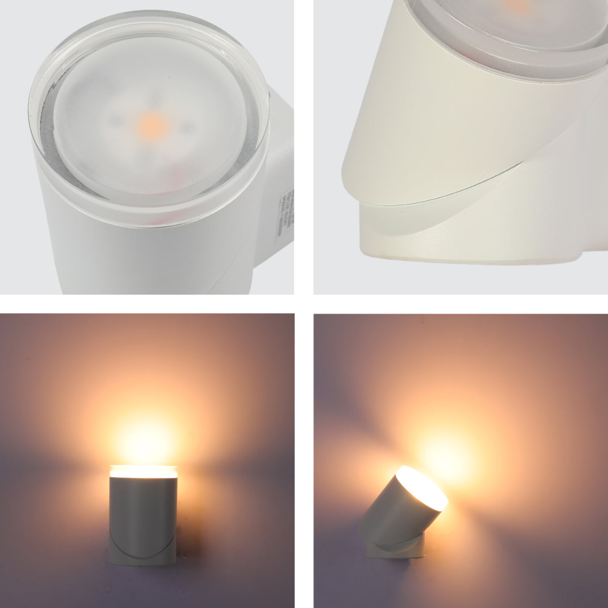 Close shots of Rotatable Cylinders  Outdoor LED Wall Light White 3000K Wide Beam 182-03417