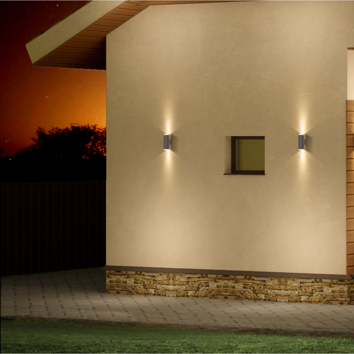 Rotatable Cylinders  Outdoor LED Wall Light White 3000K Wide Beam 182-03418 in play