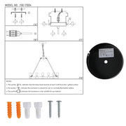 User manual for Rustic Charm Jute-Wrapped Circle Chandelier | 6-Light Artisanal Accent Fixture | TEKLED 158-17904