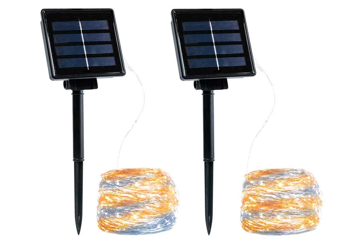 Close up of  Serpens Solar 2 Sets Micro-LED String 120 LEDs 14m Warm & Cool WhiteÃ‚Â¬Ã¢â‚¬Â LED String Fairy Light
