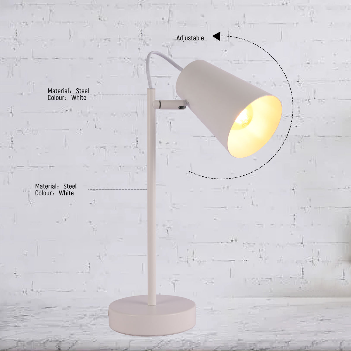 Close shots of Sleek Cut Cone Desk Lamp in Vibrant Colors - Modern Elegance 130-03666