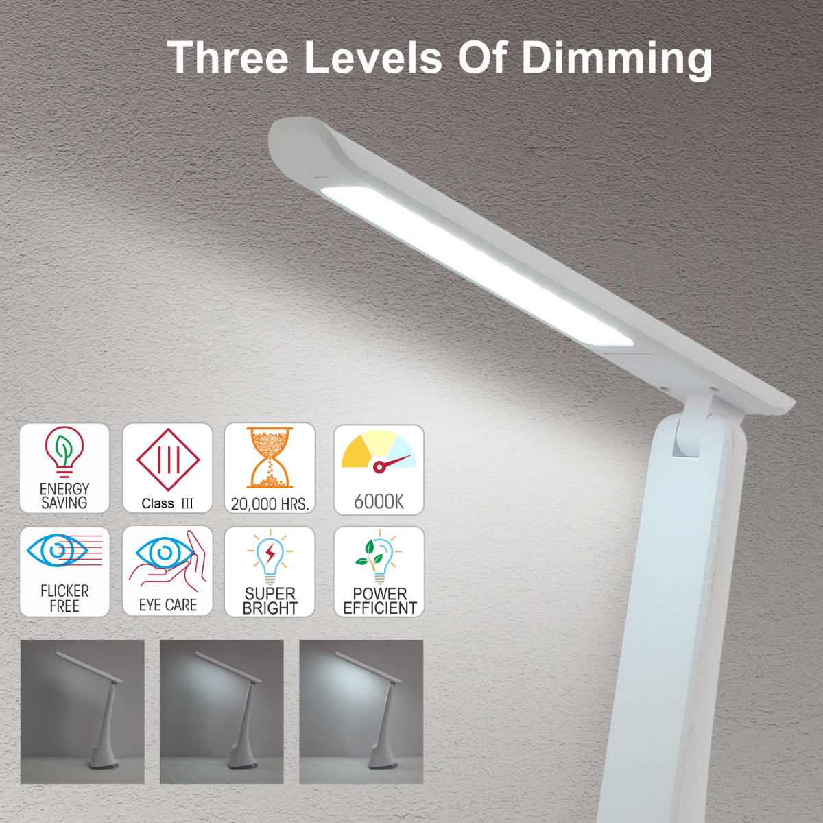 Lighting properties of Sleek Foldable LED Desk Lamp with Touch Control 130-03762