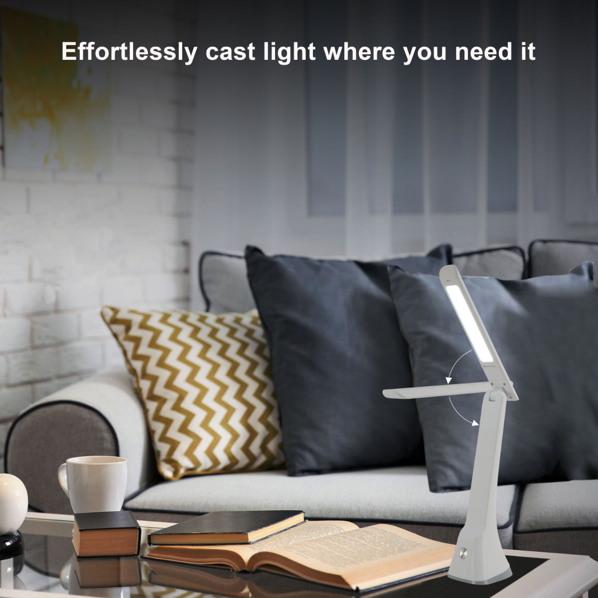 Usage of Sleek Foldable LED Desk Lamp with Touch Control 130-03762