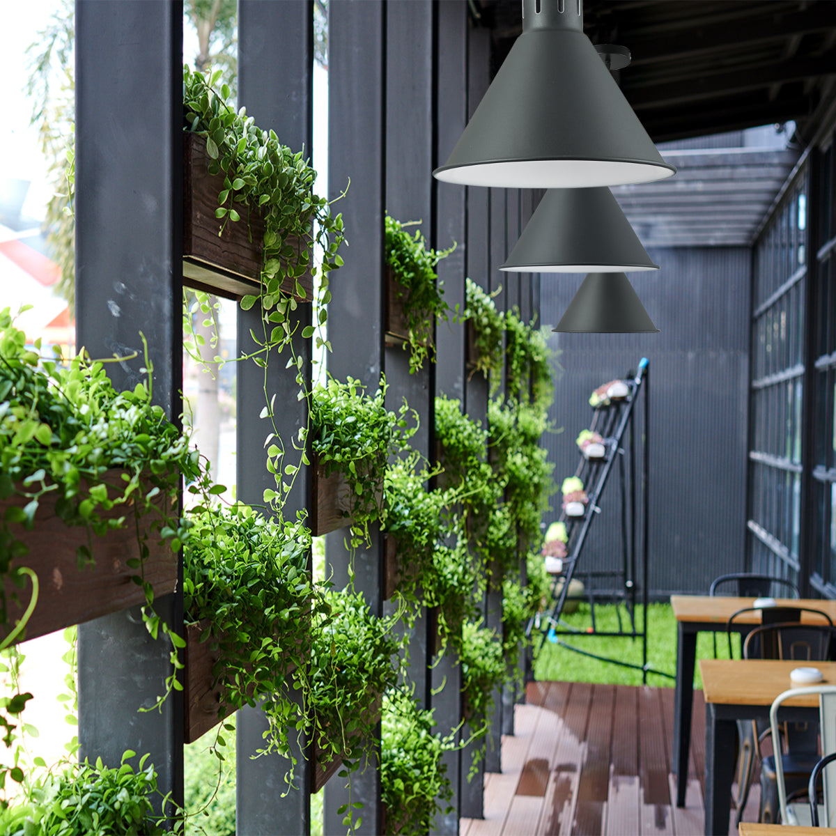 Sleek Industrial Cone Pendant Light 150-18435 in play