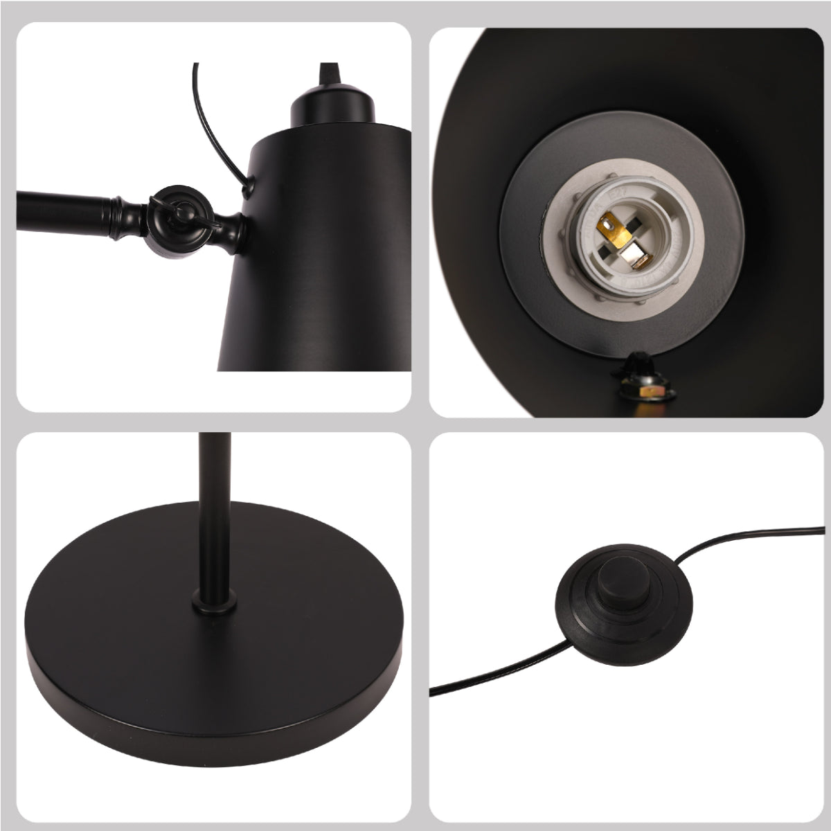 Lighting properties of Sleek Nordic Floor Lamp with Oak Wood Detail - E27, Black/White 130-03548