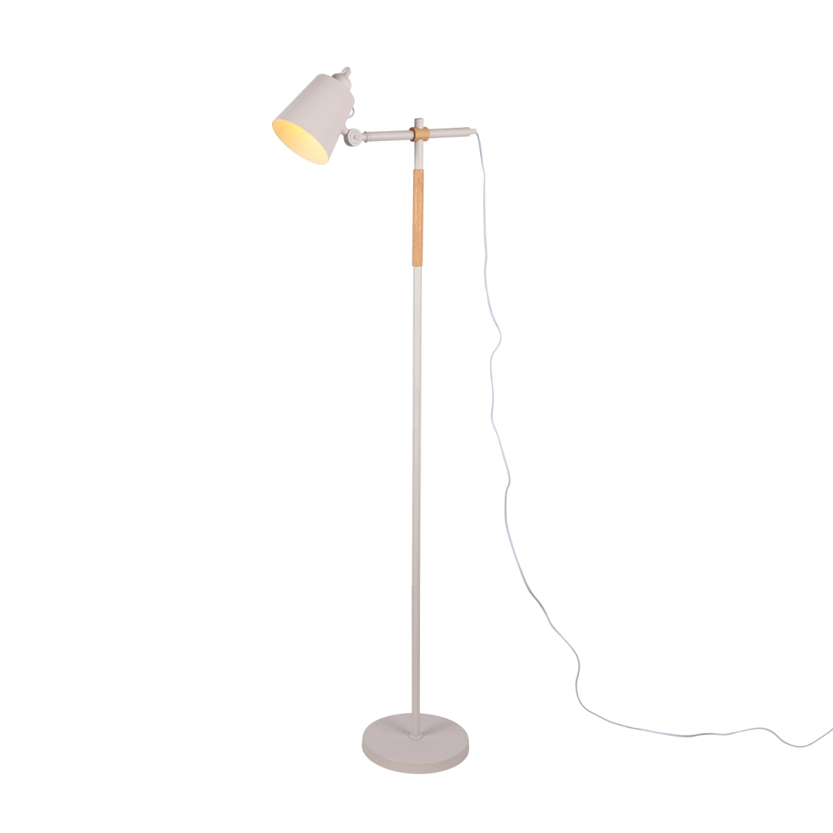 Main image of Sleek Nordic Floor Lamp with Oak Wood Detail - E27
