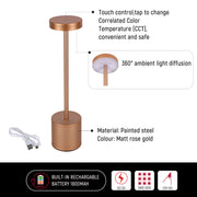 Close shots of Sleek Portable LED Column Lamp with CCT Control 130-03742