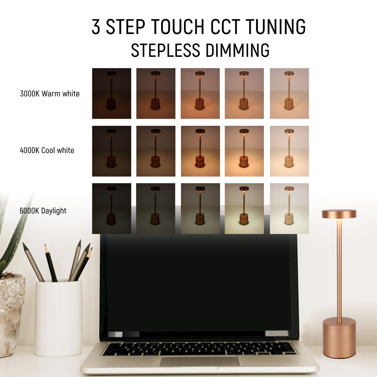 Elegant LED Column Lamp - Dimmable & CCT Adjustable | TEKLED