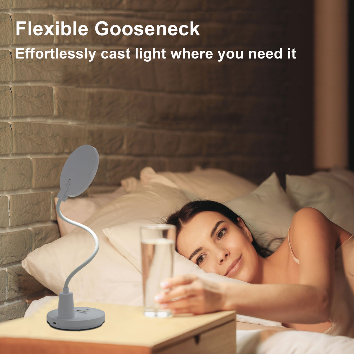 Usage of Sleek Rechargeable Gooseneck LED Desk Lamp 130-03759