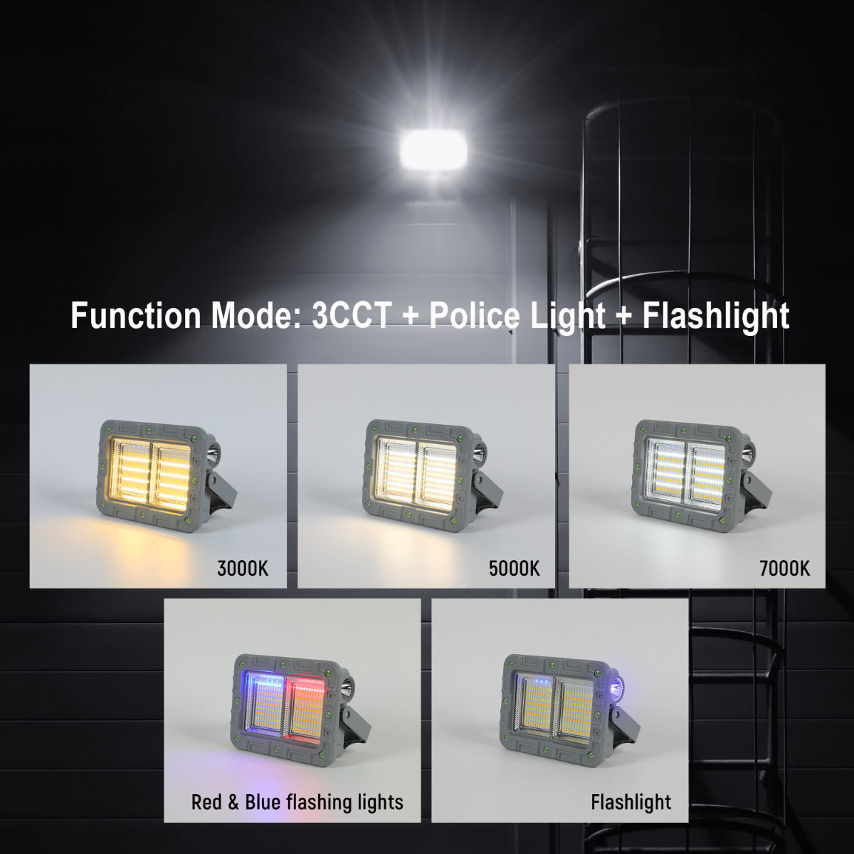 Lighting properties of Solar Rechargeable Emergency Fllodlight 5 in 1 224-03350