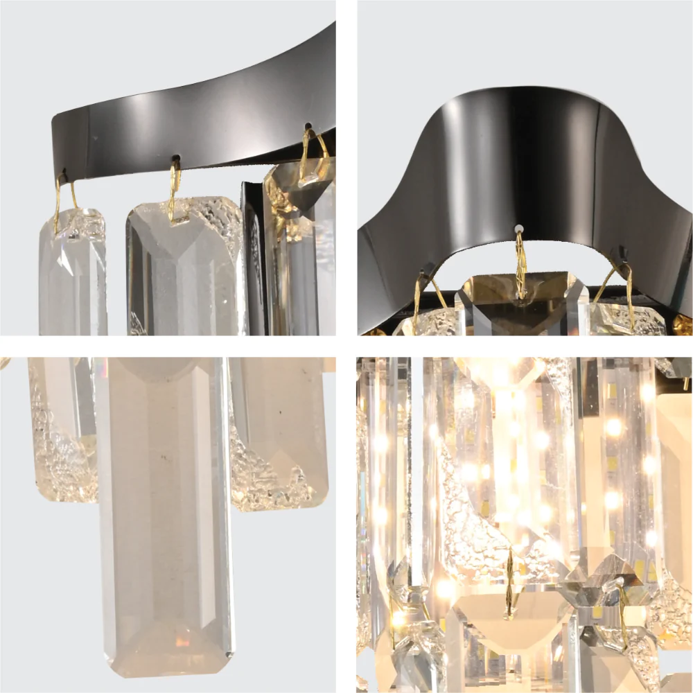 Close up of Star Crystal Chandelier Wall Light | TEKLED 151-19962
