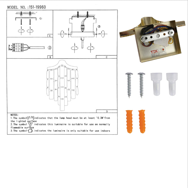 User manual for Star Crystal Chandelier Wall Light | TEKLED 151-19960