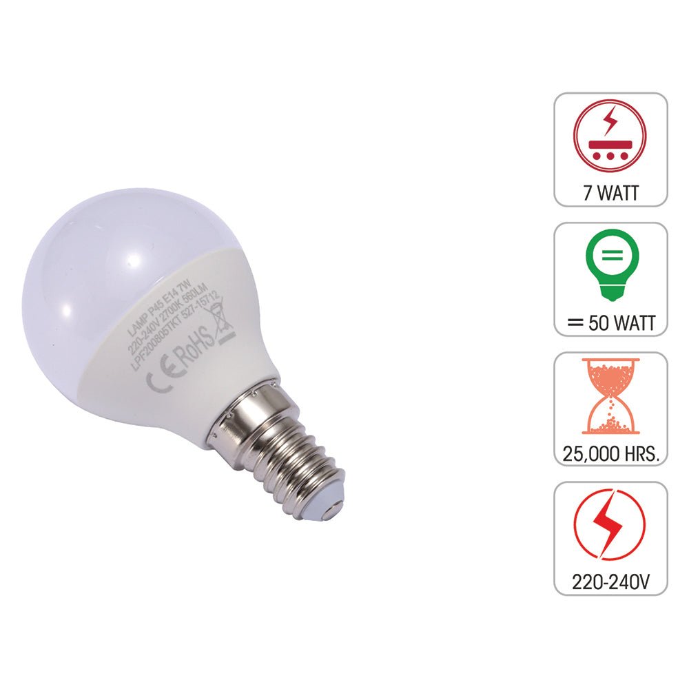 Technical specification of  canes led golf ball bulb p45 e14 small edison screw 6w 2700k warm white pack of 6/10